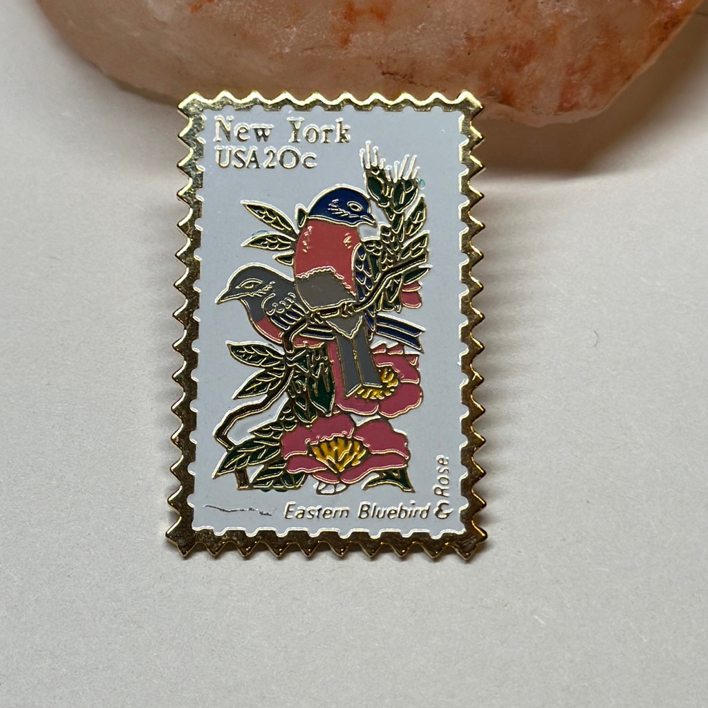 Vintage 1987 Postal Stamp Brooch From 1987